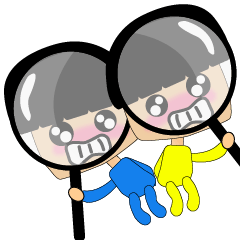 [LINEスタンプ] Square Twins - we are shy ~