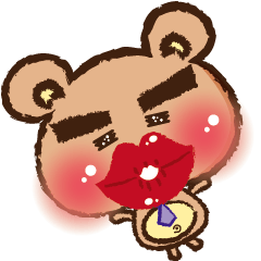 [LINEスタンプ] bushy eyebrows bear