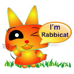 [LINEスタンプ] 私は「Rabbicat」です ^^の画像（メイン）