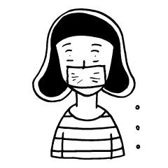 [LINEスタンプ] The woman in the striped shirt