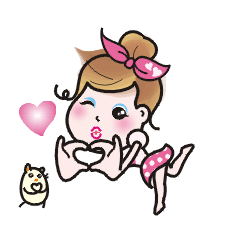 [LINEスタンプ] Animations of a lovely young lady