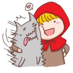 [LINEスタンプ] Little wolf ＆ Little Red Riding Hood