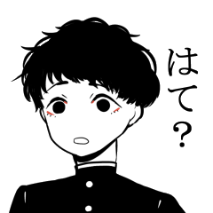 [LINEスタンプ] black＆red boy