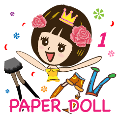 [LINEスタンプ] 紙人形 Super Beauty QQ idol 1の画像（メイン）
