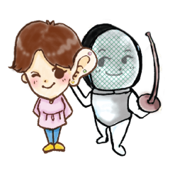 [LINEスタンプ] 耳ツボ＆フェンシング