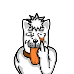 [LINEスタンプ] ホーン犬が動きます（日本）