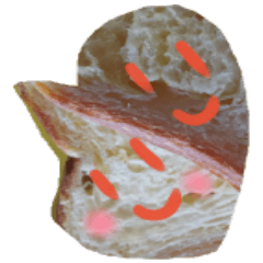 [LINEスタンプ] 顔のついたパンの写真