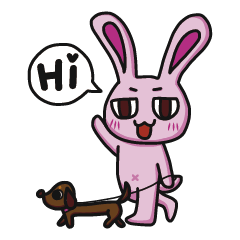 [LINEスタンプ] Sassy Pink Bunny