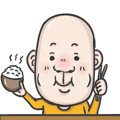 [LINEスタンプ] A bald headed person