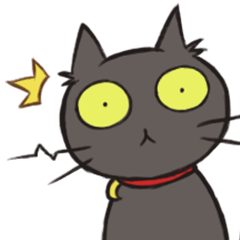 [LINEスタンプ] Black Cat and Moon