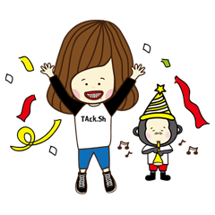 [LINEスタンプ] Feel sister＆Small ape (Life language)