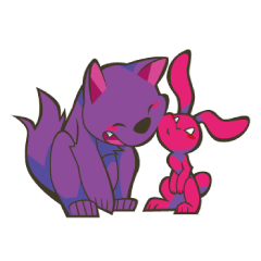 [LINEスタンプ] オオカミとウサギ