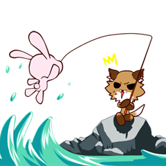 [LINEスタンプ] ウサギとキタキツネ