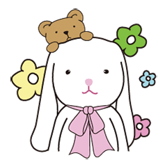 [LINEスタンプ] White rabbit and small Lu