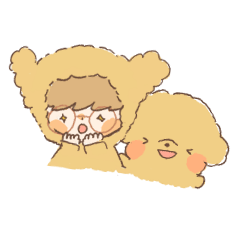 [LINEスタンプ] トイプードルと男の子