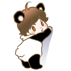 [LINEスタンプ] Cutie Panda Girl