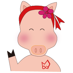 [LINEスタンプ] may flower pig