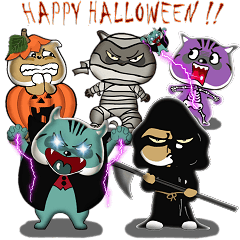 [LINEスタンプ] Cool Halloween Cat