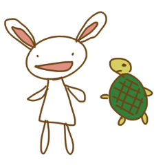 [LINEスタンプ] しまったうさぎとしっかりもののカメ