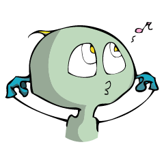 [LINEスタンプ] Ahoge Green Alien