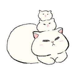 [LINEスタンプ] 白猫のモチ