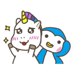 [LINEスタンプ] Unee ＆ Penwen (Unicorn ＆ Penguin)