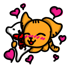 [LINEスタンプ] overloveQQ cat