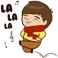 [LINEスタンプ] Red Scarf Boy