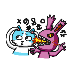 [LINEスタンプ] Sassy Pink Bunny and Hu-Lu Cat