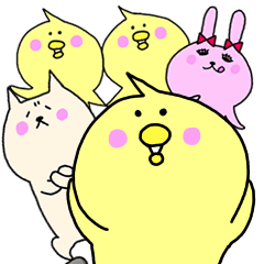 [LINEスタンプ] トリ時々ネコうさぎ