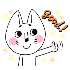 [LINEスタンプ] 眉下がってます。白ねこさん。