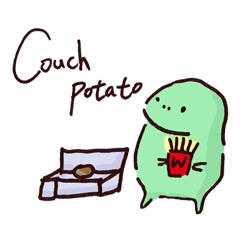 [LINEスタンプ] couch potato :fluffy family