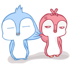[LINEスタンプ] Blue and Pinky The Penguin