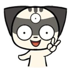 [LINEスタンプ] Three eyes cat of the Galatine