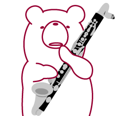 [LINEスタンプ] クマなのにバスクラリネット吹きます。