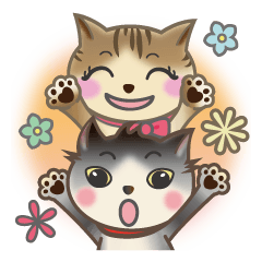 [LINEスタンプ] かわいい猫スタンプ みっちとぷうた