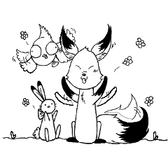 [LINEスタンプ] Foxie, Bunnie ＆ Birdie