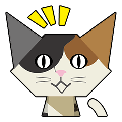 [LINEスタンプ] 折り紙ネコ (三毛猫)の画像（メイン）