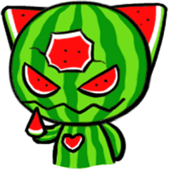 [LINEスタンプ] Three eyes of the cat is Wonderful melon