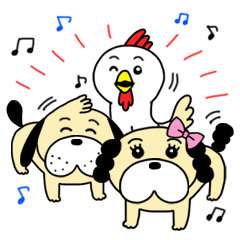 [LINEスタンプ] 犬とニワトリ（友達編）