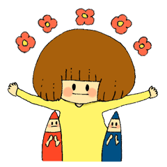 [LINEスタンプ] ボブ子さんとえんぴつくん