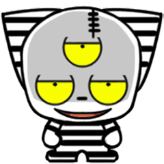 [LINEスタンプ] Three eyes cat of the Fugitive cat