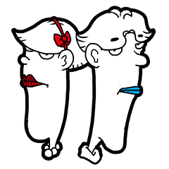 [LINEスタンプ] White Siblings