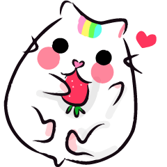 [LINEスタンプ] Rainbow Hamster ＆ Strawberry