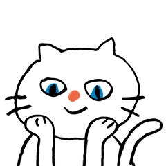 [LINEスタンプ] 青目の白猫