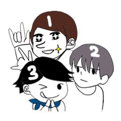 [LINEスタンプ] 顔 3 兄弟