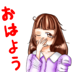 [LINEスタンプ] 茶髪少女の日常の画像（メイン）