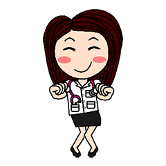 [LINEスタンプ] Female Doctor (Animated)の画像（メイン）