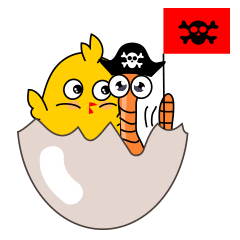 [LINEスタンプ] chick ＆ earthworm