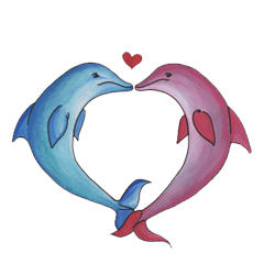 [LINEスタンプ] painting dolphin